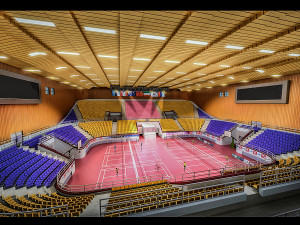 indoor badminton hall 001 3Dモデル