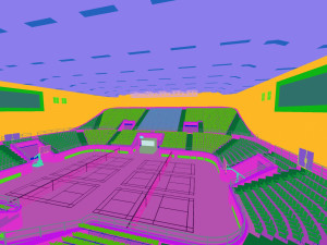 indoor badminton hall 001 3D Model