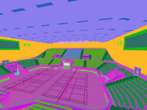 indoor badminton hall 001 3D Model