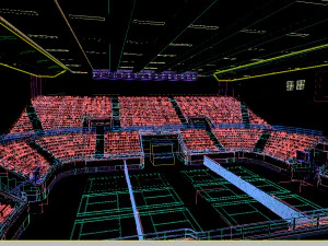 indoor badminton hall 001 3D Model