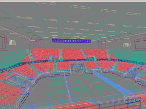 indoor badminton hall 001 3D Model