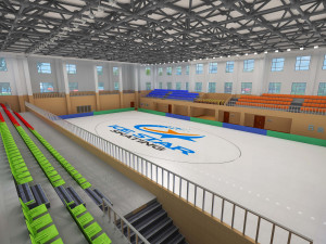 indoor skating hall 001 3D Model