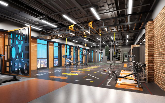 gym space 05 3D Model .c4d .max .obj .3ds .fbx .stl .blend 
