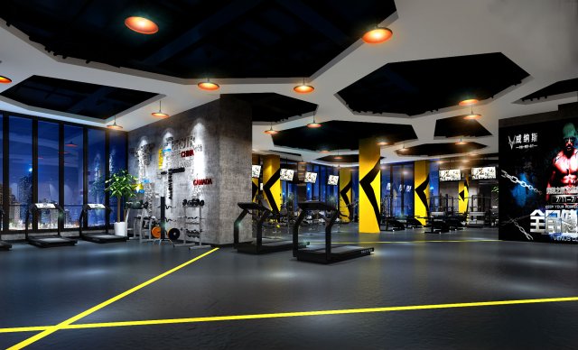 gym space 09 Modelo 3D .c4d .max .obj .3ds .fbx .stl .blend 