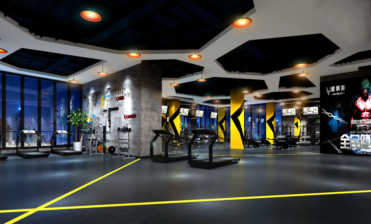 gym space 09 3D Model .c4d .max .obj .3ds .fbx .stl .blend