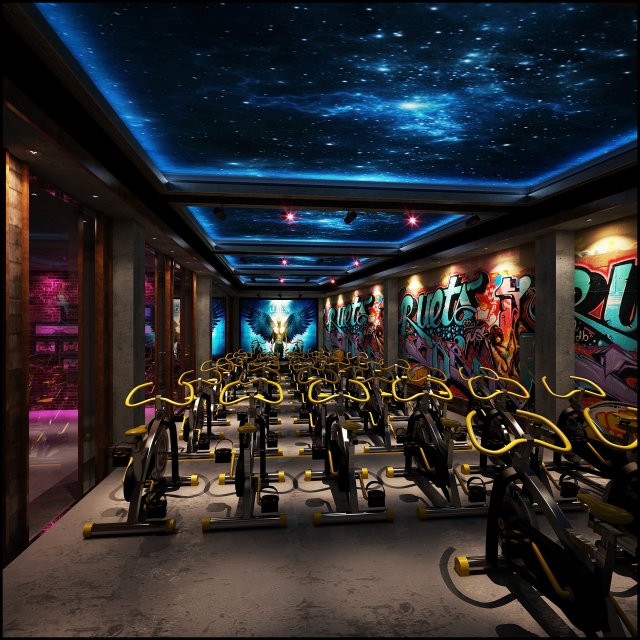 gym space 15 3D Model .c4d .max .obj .3ds .fbx .stl .blend 
