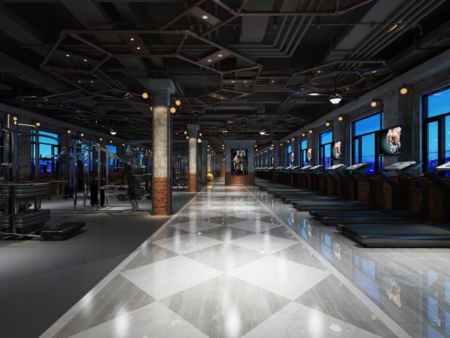 gym space 24 3D Модель .c4d .max .obj .3ds .fbx .stl .blend 