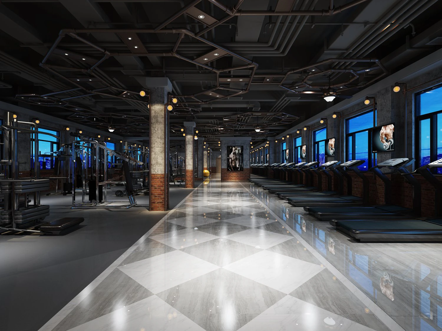gym space 24 3D Model .c4d .max .obj .3ds .fbx .stl .blend 