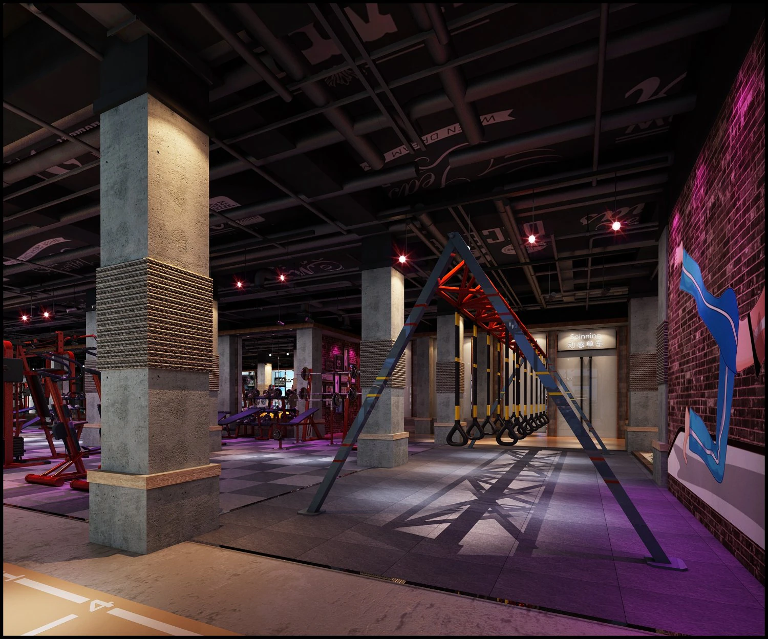 gym space 32 3D Model .c4d .max .obj .3ds .fbx .stl .blend 
