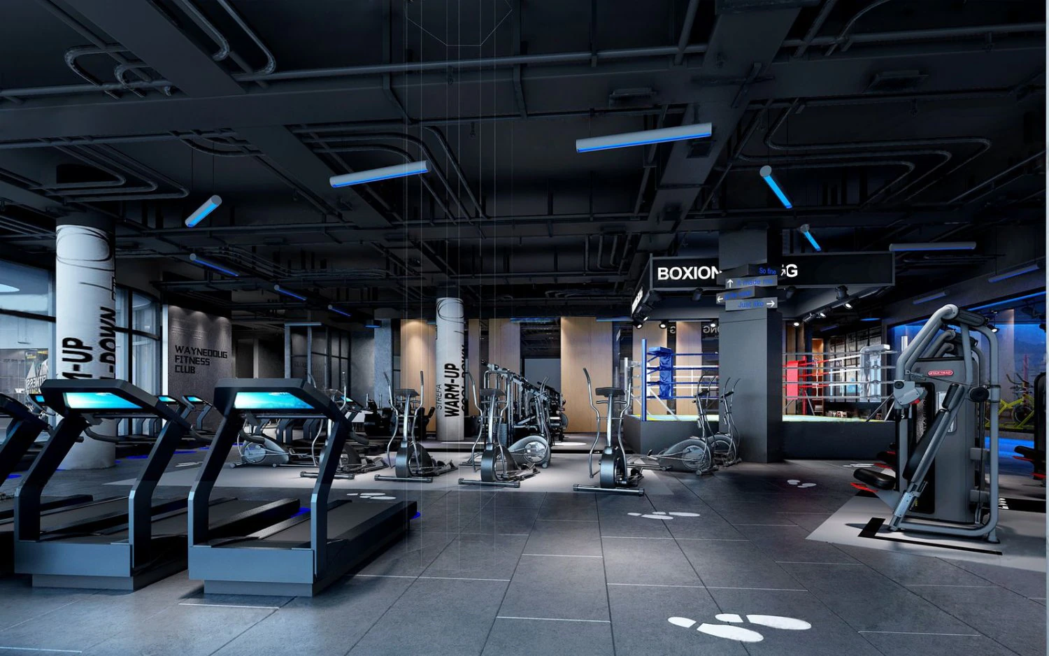 gym space 34 3D Model .c4d .max .obj .3ds .fbx .stl .blend 