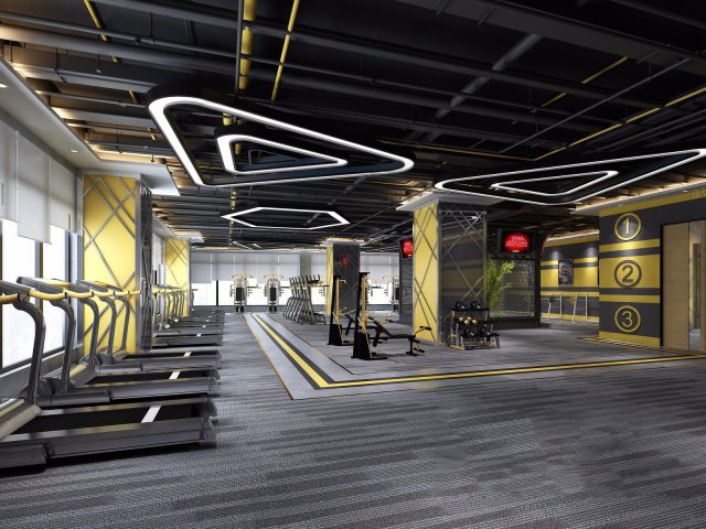 gym space 36 3D Model .c4d .max .obj .3ds .fbx .stl .blend 