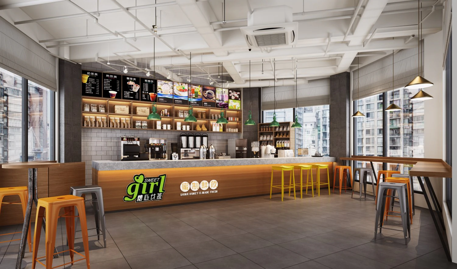 coffee kiosk 011 3D Model .c4d .max .obj .3ds .fbx .stl .blend 