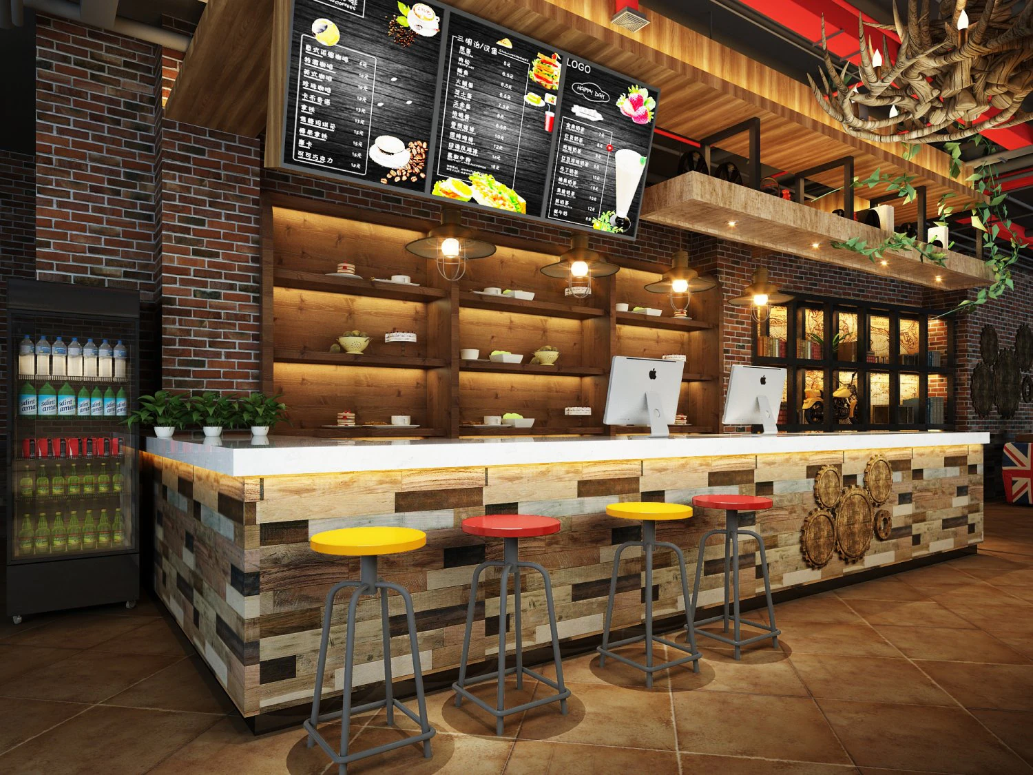 coffee kiosk 012 3D Model .c4d .max .obj .3ds .fbx .stl .blend