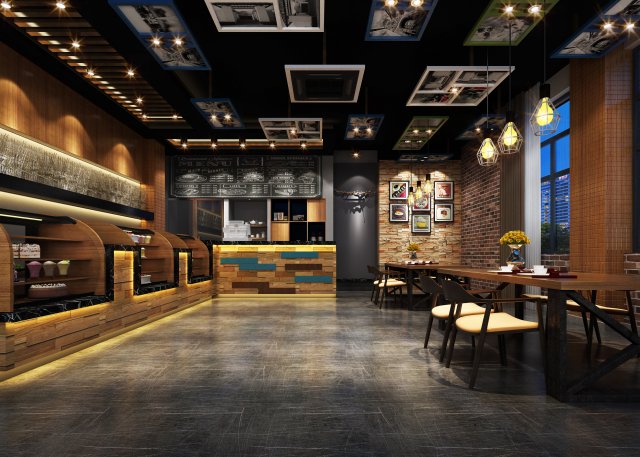 coffee kiosk 032 3D Model .c4d .max .obj .3ds .fbx .stl .blend 