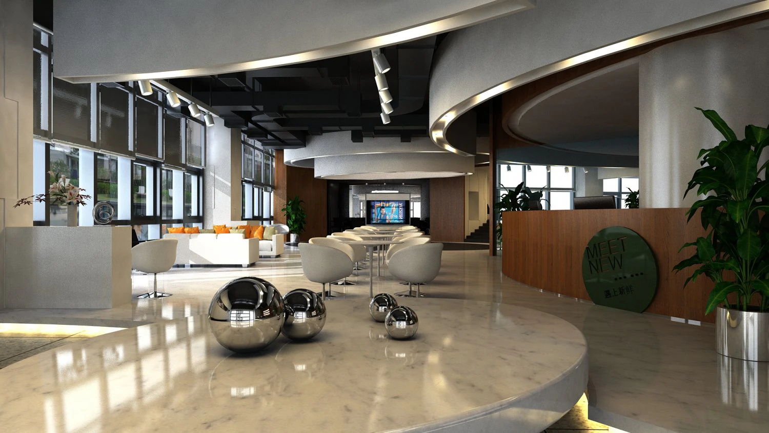 conference space 006 3D Model .c4d .max .obj .3ds .fbx .stl .blend 