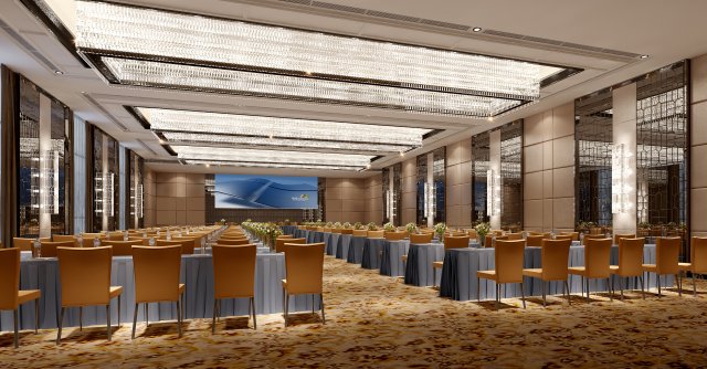 conference space 014 3D 模型 .c4d .max .obj .3ds .fbx .stl .blend 
