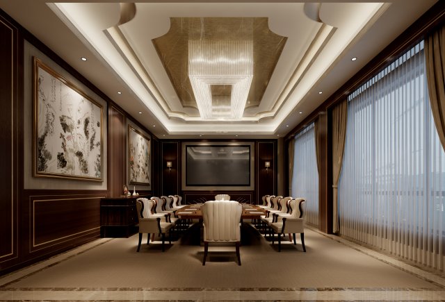 conference space 019 3D Model .c4d .max .obj .3ds .fbx .stl .blend 