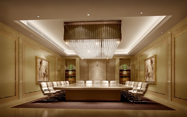 conference space 023 Model 3D .c4d .max .obj .3ds .fbx .stl .blend