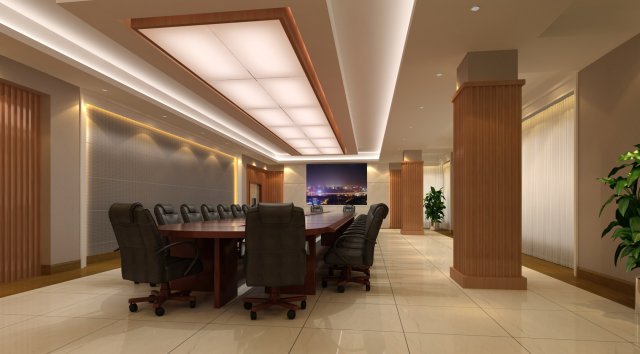 conference space 034 3D 模型 .c4d .max .obj .3ds .fbx .stl .blend 