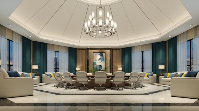 conference space 043 3D Модель .c4d .max .obj .3ds .fbx .stl .blend