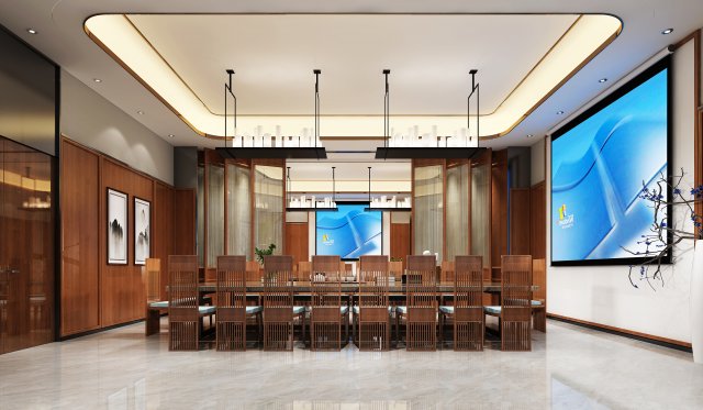 conference space 050 3D Model .c4d .max .obj .3ds .fbx .stl .blend 