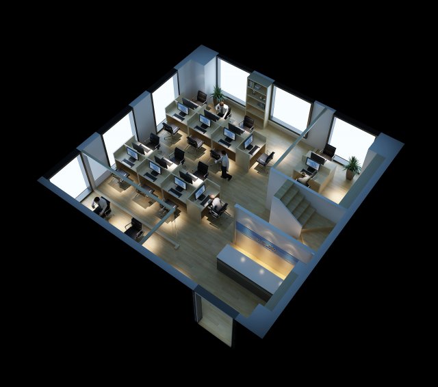 office space 032 3D 모델 .c4d .max .obj .3ds .fbx .stl .blend 