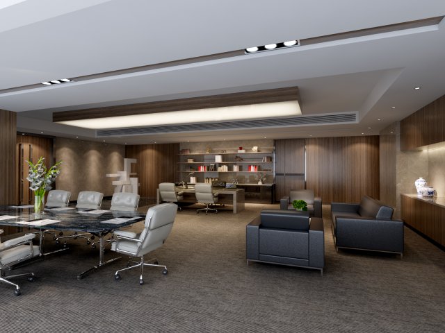 office space 08 3D 模型 .c4d .max .obj .3ds .fbx .stl .blend