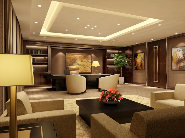 office space 092 3D Model .c4d .max .obj .3ds .fbx .stl .blend 