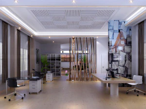 办公面积 100 3D 模型