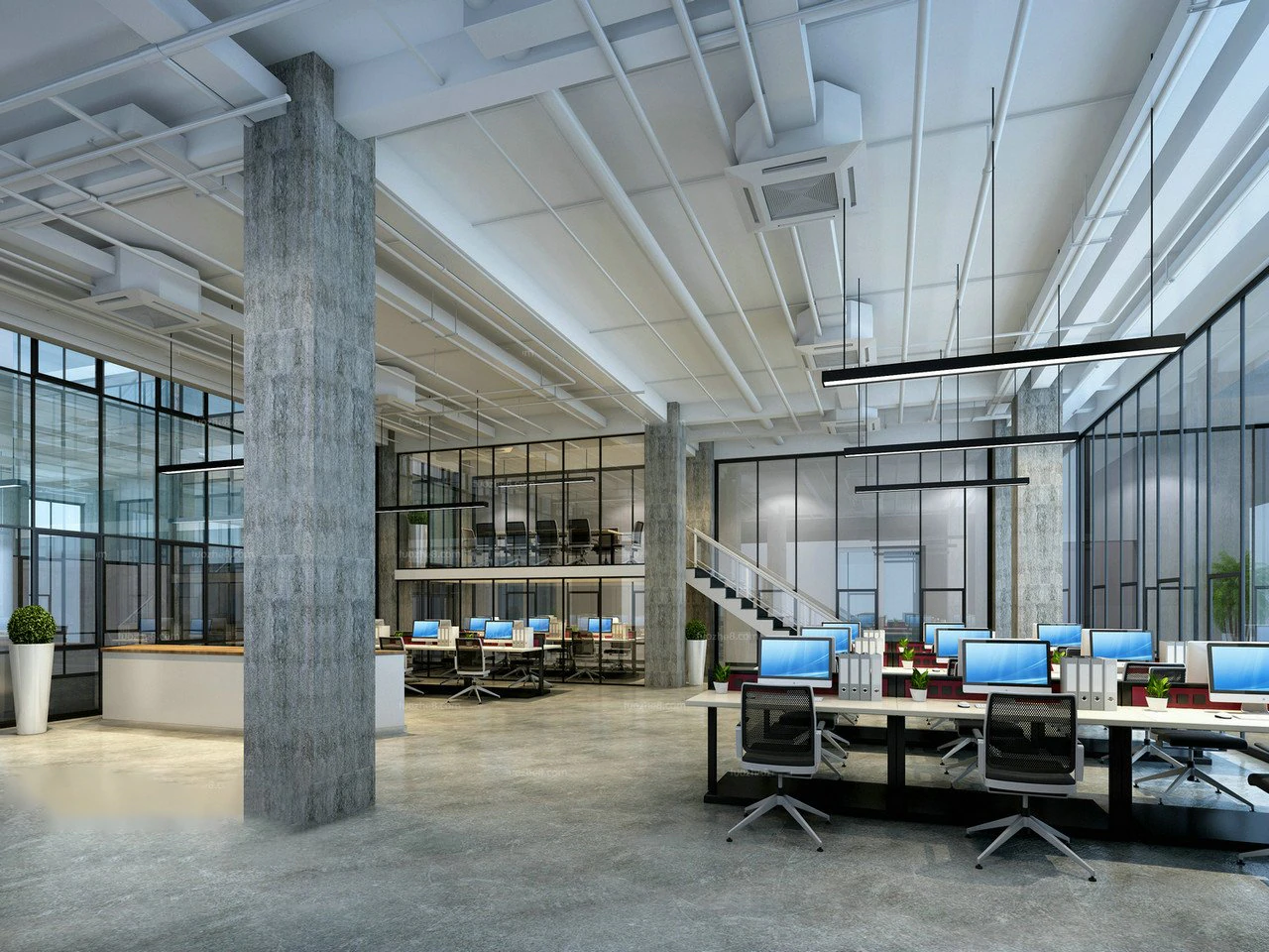 office space 115 3D Model .c4d .max .obj .3ds .fbx .stl .blend 