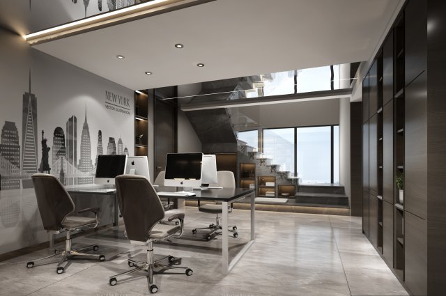 office space 127 3D Model .c4d .max .obj .3ds .fbx .stl .blend 
