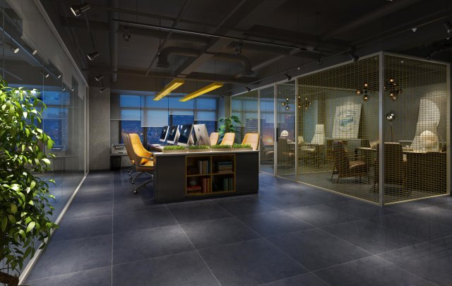 office space 129 Modello 3D .c4d .max .obj .3ds .fbx .stl .blend 