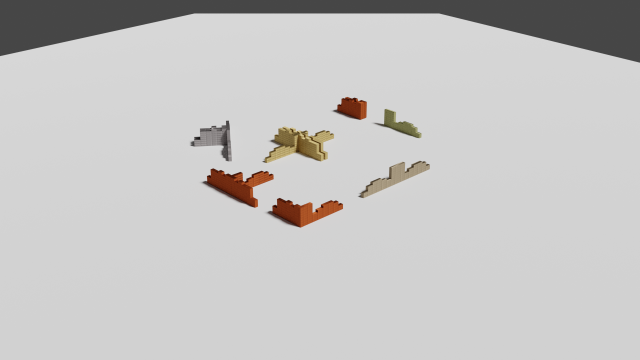 ruined wall 3Dモデル .c4d .max .obj .3ds .fbx .stl .blend