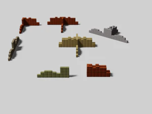 ruined wall 3D Model