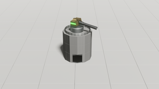 artillery turret 3D Модель .c4d .max .obj .3ds .fbx .stl .blend