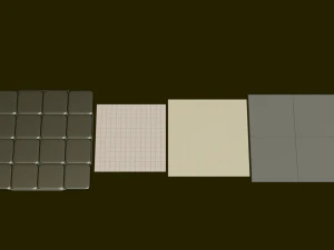 conjunto de placas de piedra y acero Modelo 3D