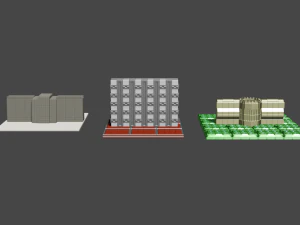 set of walls 3D Model