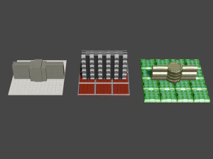 set of walls 3D Model