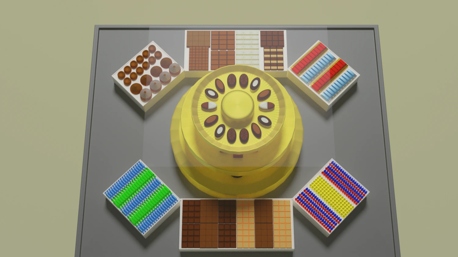 showcase with sweets 3D Model .c4d .max .obj .3ds .fbx .stl .blend 