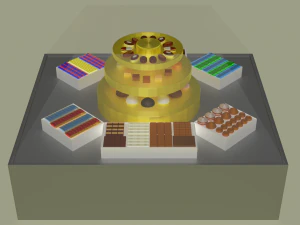 showcase with sweets 3D Model