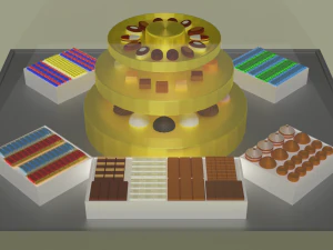 showcase with sweets 3D Model