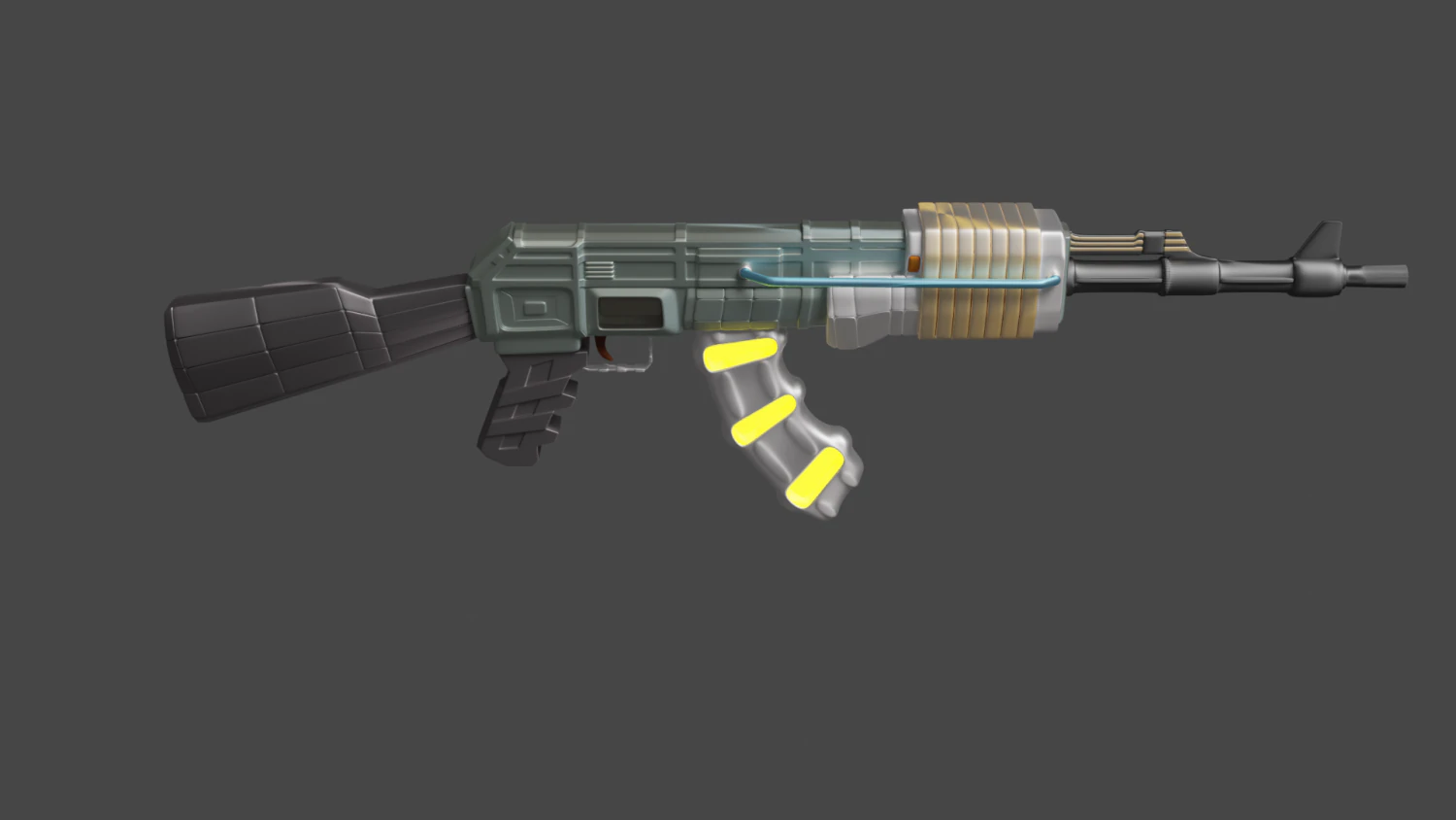 kalashnikov assault rifle of the future 3D Model .c4d .max .obj .3ds .fbx .stl .blend