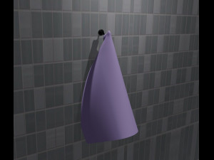 towel rack with towel 3D Модель