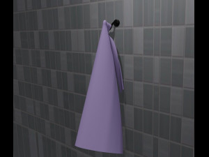towel rack with towel Model 3D