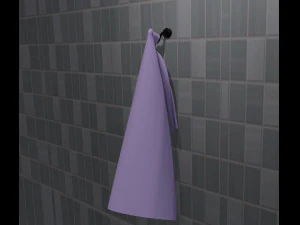 portasciugamani con asciugamano Modello 3D