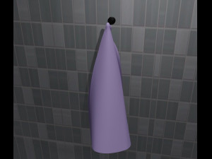 towel rack with towel Model 3D