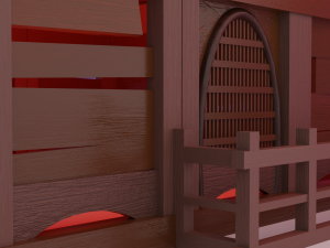 Fureai-Kannon-do hall Japanese Garden Structures Pavilions Low-poly Modelo 3D
