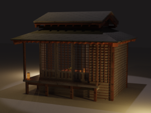 Japanese garden structures viewing pavilions 3D Модель
