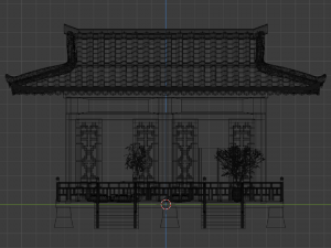 Japanese Teahouse Garden Structures Viewing Pavilions Low-poly Model 3D