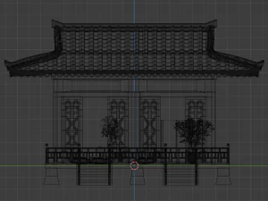Japanese Teahouse Garden Structures Viewing Pavilions Low-poly 3D Model